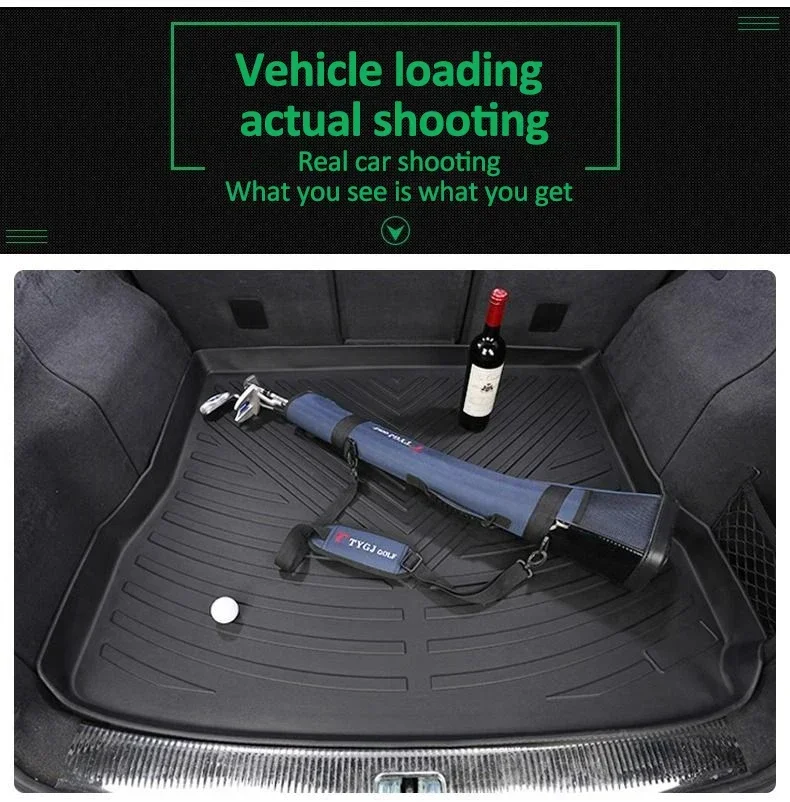 Imagen 7: Estera de maletero trasero para Zeekr 001 2021 2022 2023 2024 2025, estera de almacenamiento lavable, caja trasera enrollable, Material TPE, colchón para maletero de coche
