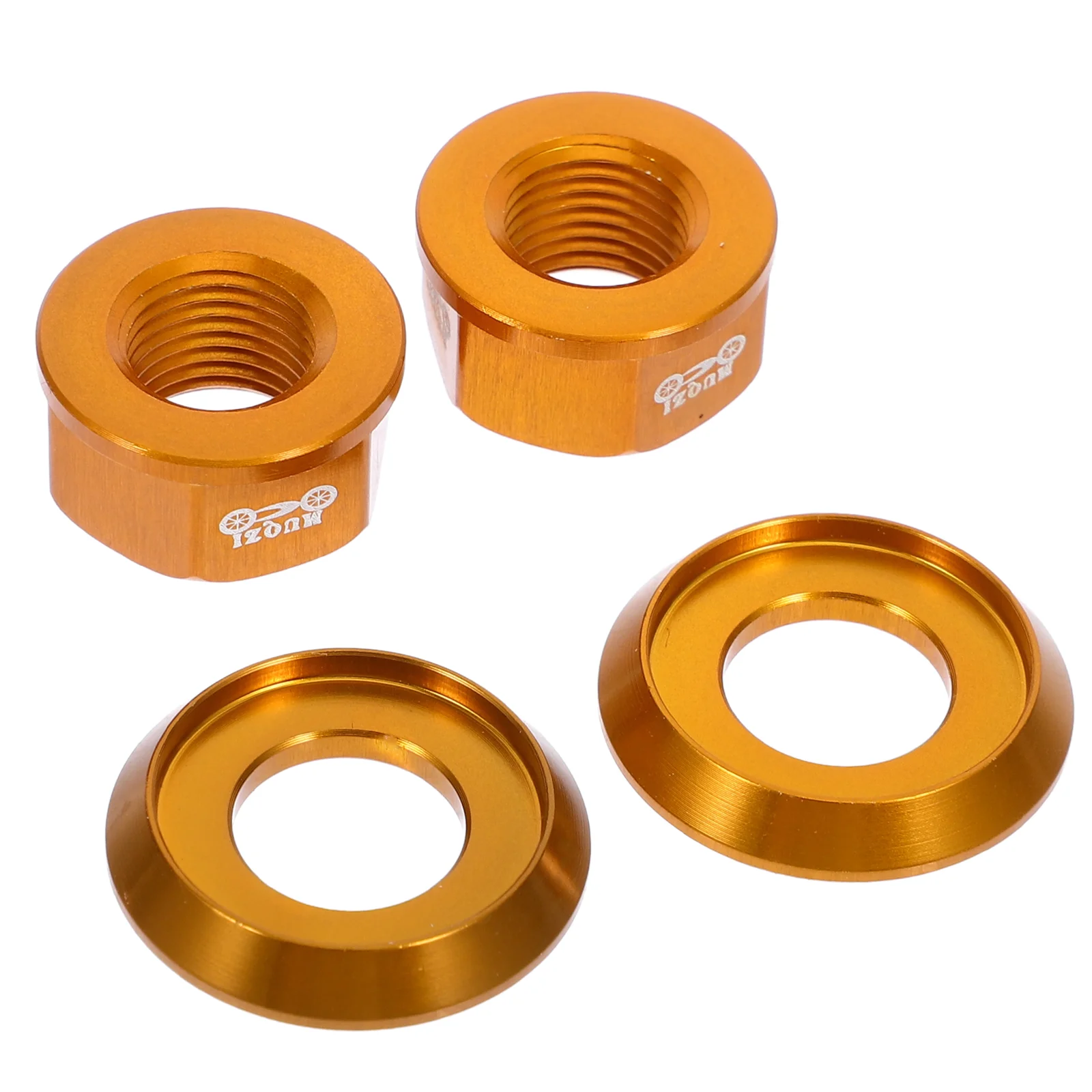 

2 Sets Hub Nut Aluminum Alloy Light Weight Quick Release Rear Hub Pressure Distribution Anti Loosen Wheel Nuts