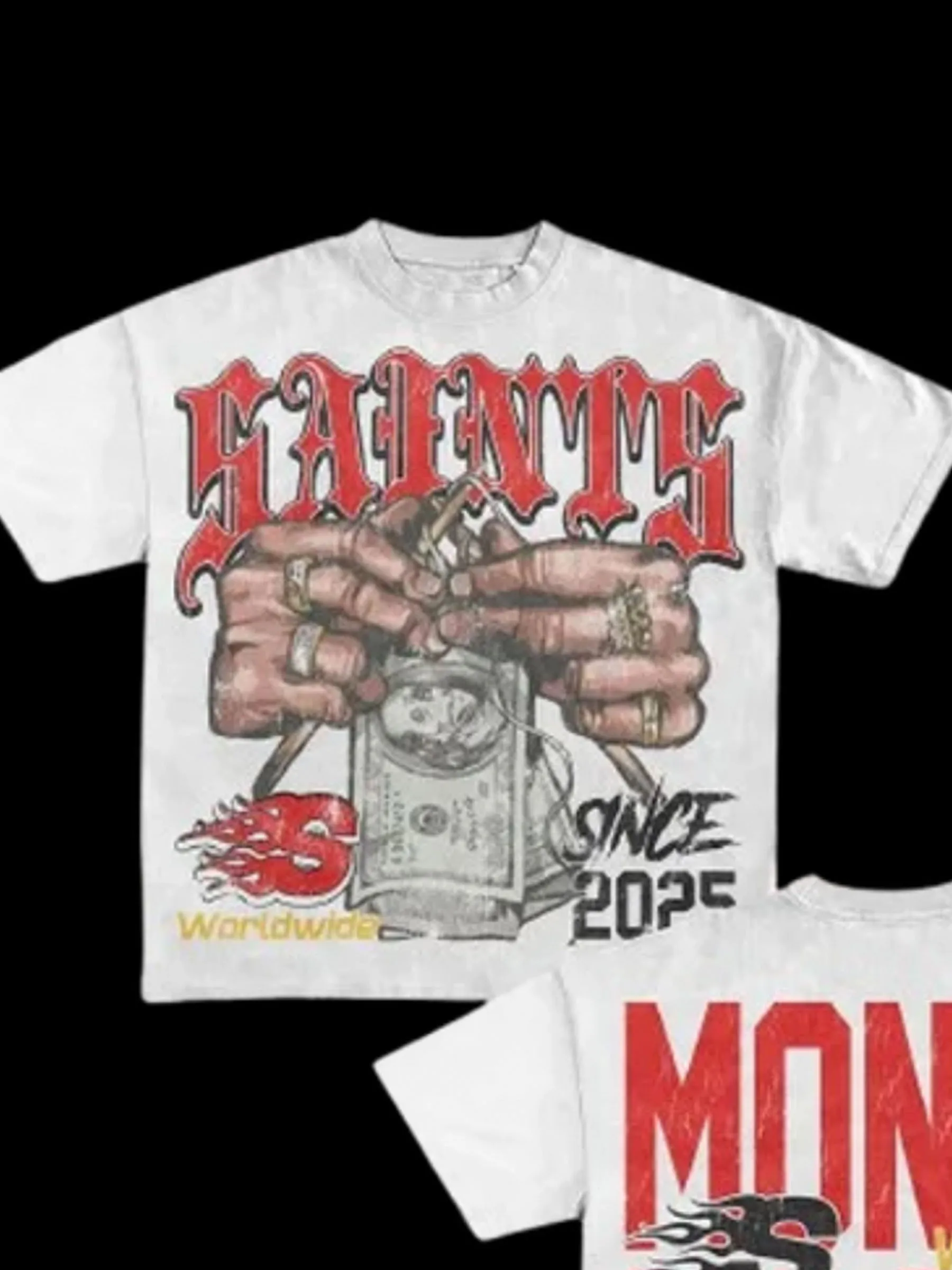 Y2K الطباعة على الوجهين الأزياء والترفيه شعار طباعة تي شيرت رجالي القطن الخالص الرجعية عالية الجودة زوجين الشارع الشهير