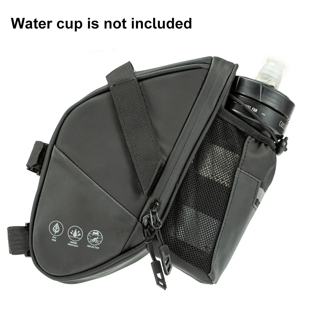 

Светоотражающая велосипедная седельная сумка премиум-класса, вместимость 1,5 л, карман для бутылки с водой, сумка под сиденьем, водонепроницаемая велосипедная сумка, дорожный велосипед