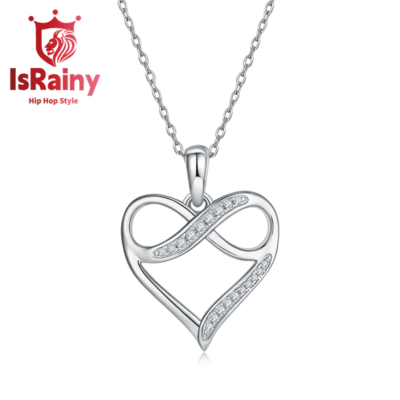 

IsRainy Hip Hop Rock 100%925 Sterling Silver Sparkling GRA Moissanite Diamond Pendant Necklaces Fine Jewelry for Women Men Gift