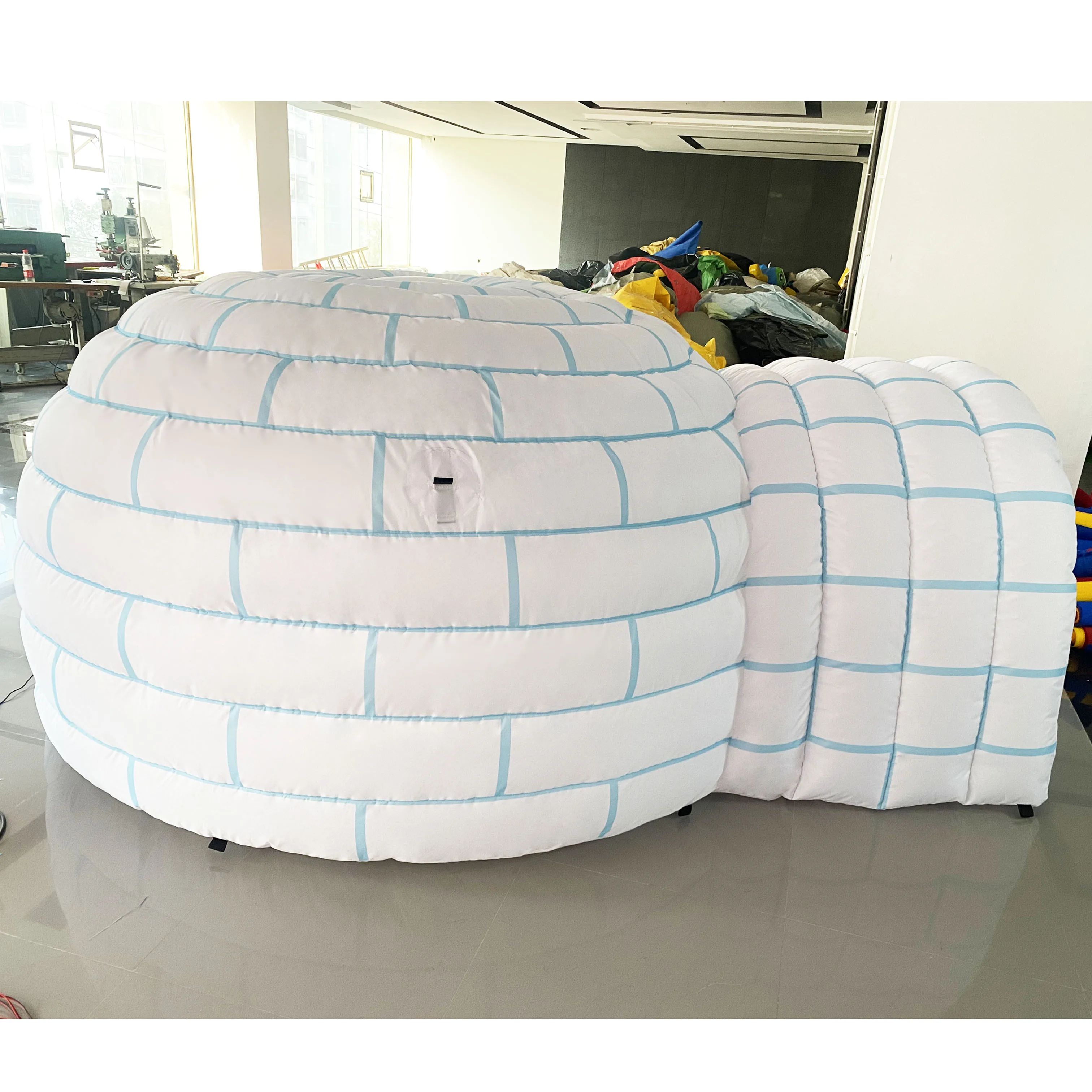 เต๊นท์เป่าลมขนาดยักษ์ใช้กลางแจ้งบ้านทรงกระท่อมน้ำแข็งพร้อมอุโมงค์ขนาดใหญ่สำหรับไนท์คลับดีเจอุปกรณ์ตกแต่งงาน