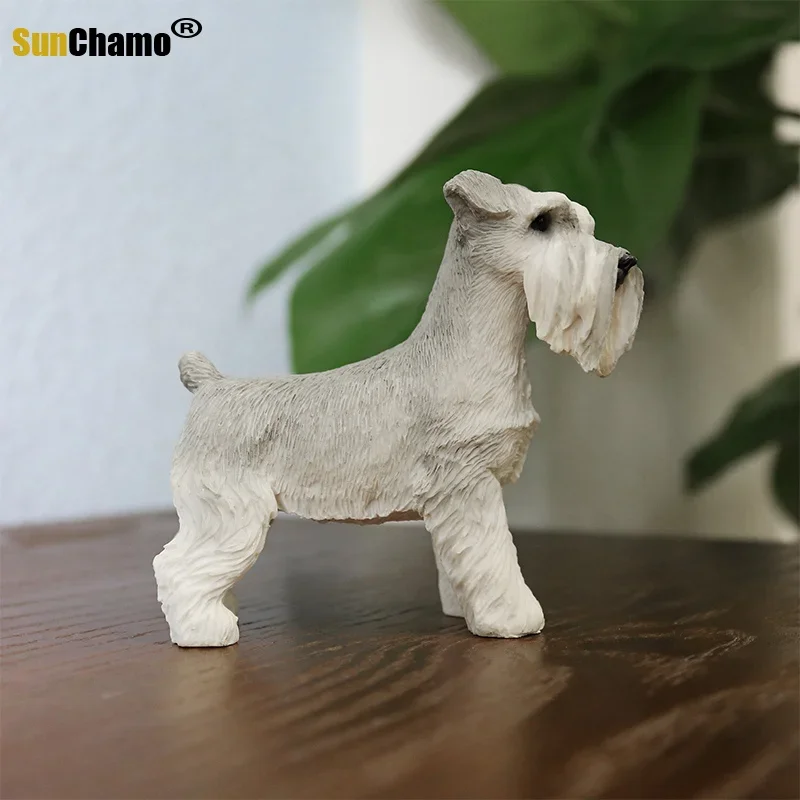 Miniature Schnauzer Imitation Dog Model Car Handicraft Furnishing Household Home Decorations Murals Crafts Ornaments Accessories