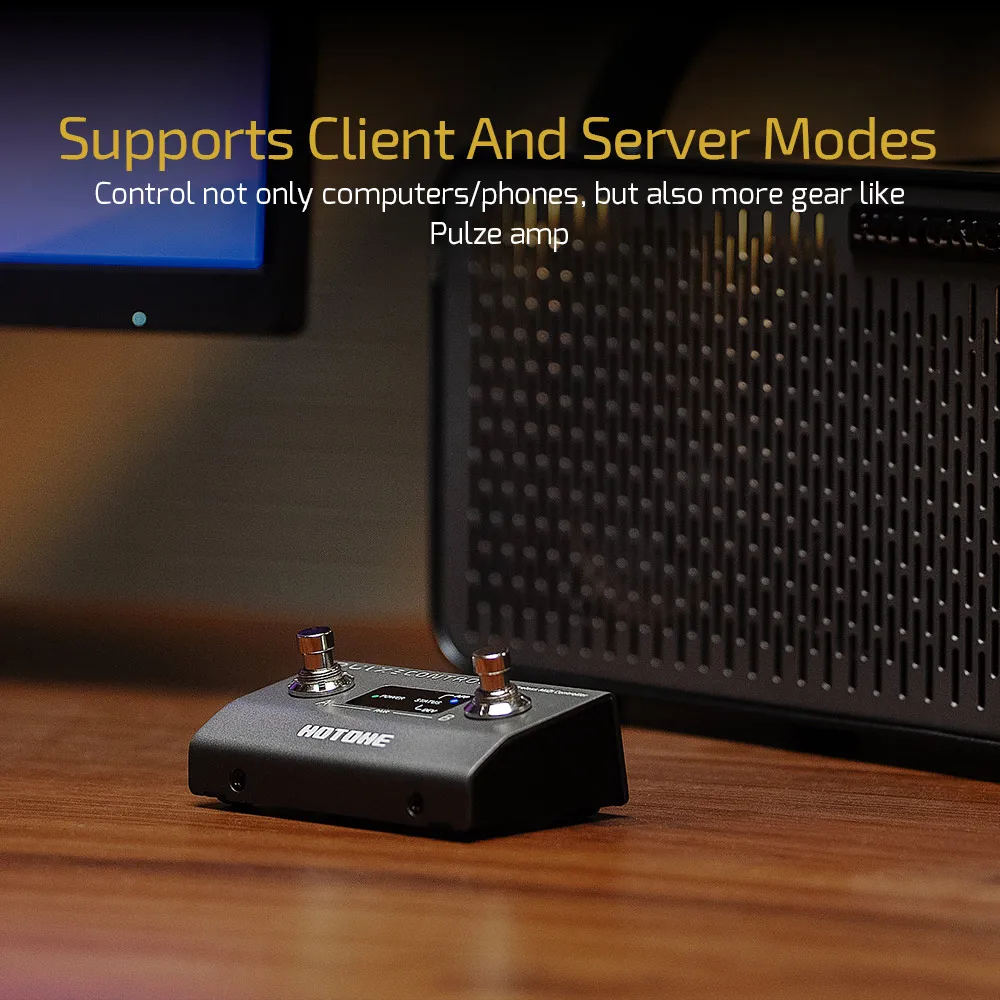 HOTONE Pulze Control Compact intelligent commutateur 2 pieds contrôleur MIDI sans fil pédale de guitare batterie intégrée EC-2