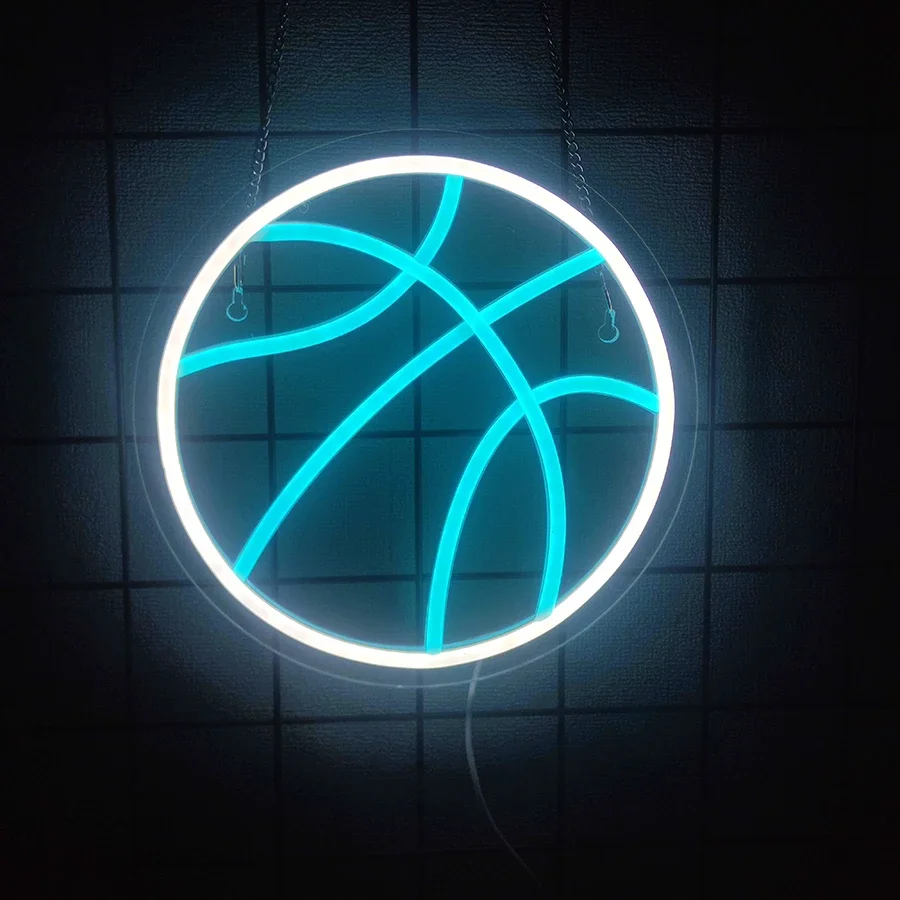 Basketball Neon Sign for Wall Decor,Ball LED Light Aesthetic Sports Room Sign for Bedroom Game Room Decor Basketball Fans Gift