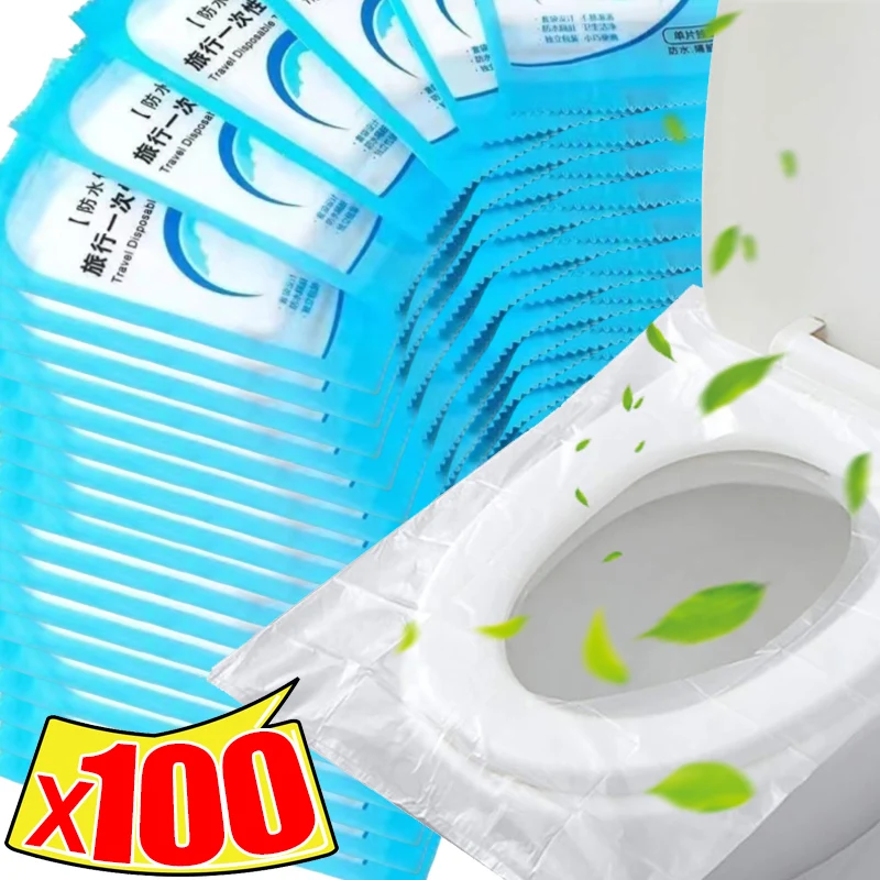 

100/5PCS Disposable Toilet Seat Cover Portable Seat Mat Bathroom Toilet Covers for Travel Camping Hotel Toilet Pads Wholesale