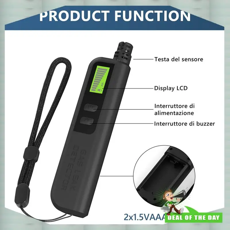 Entrega en 24 horas, Mini Detector de fugas de Gas portátil, Detector de Gas Natural, Detector de Gas Combustible con alarma Audible, rizador de Gas Te