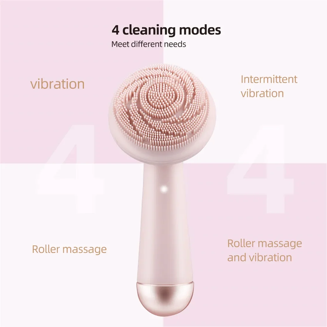 Nettoyeur de brosse faciale électrique en Silicone, rouleau de Vibration, Instrument de Massage des pores, outil de beauté étanche et Rechargeable