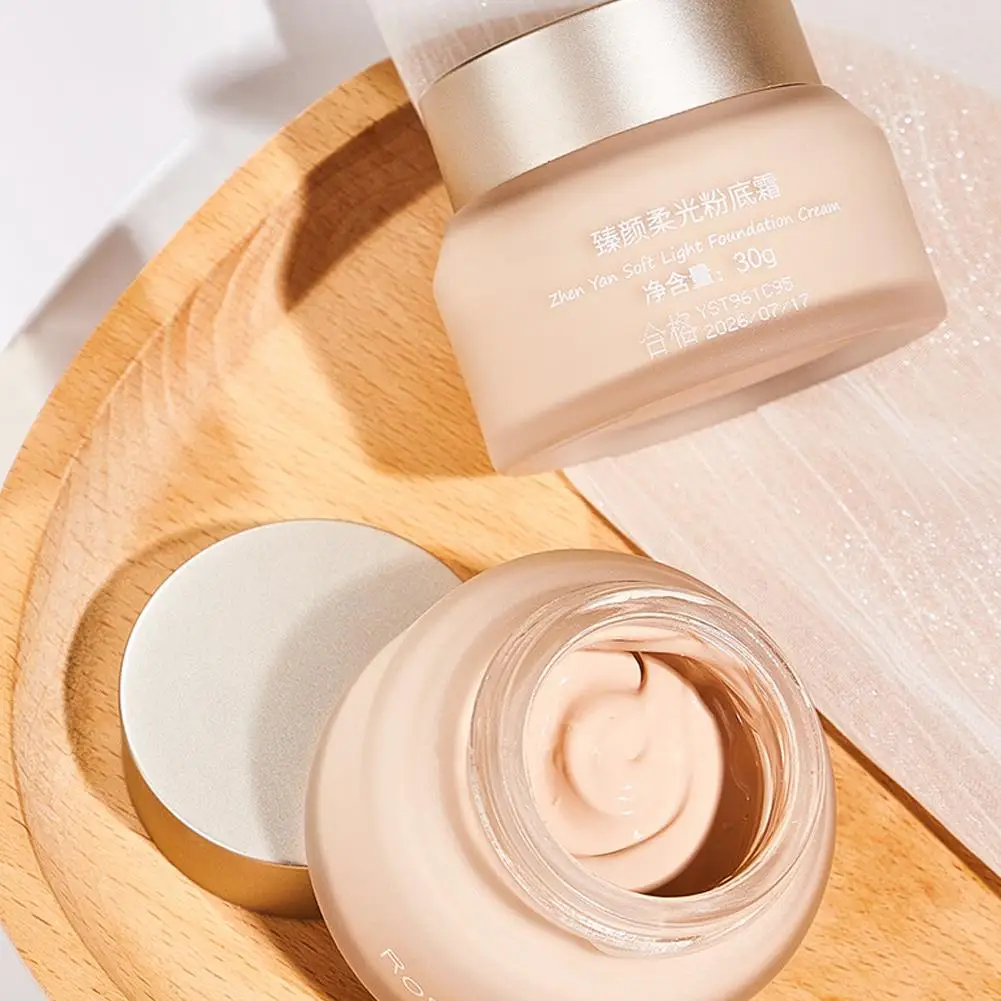 1 stücke Weiches Licht Foundation Creme Wasserdicht und Schweiß-proof Anfänger Control Concealer Make-Up Neue Feuchtigkeitsspendende Öl Gesicht p5A1