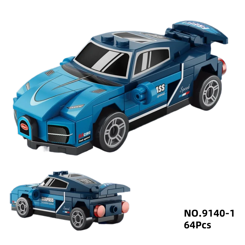مدينة سرعة سباق السيارات سباق السيارات نموذج اللبنات الفنية مركبة سيارات رياضية لعب الطوب هدية للأطفال الأولاد #2