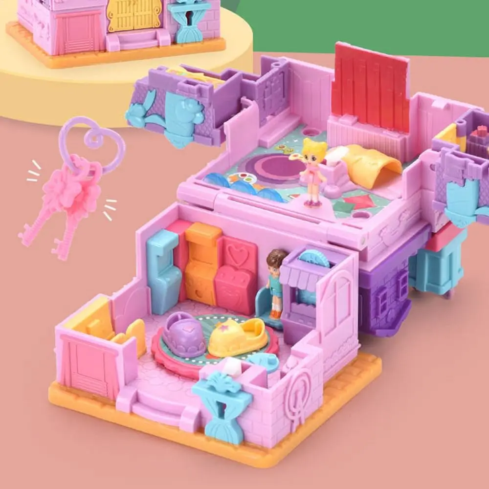 

Creative Simulation Play House Toys Expandable 3D Miniature Villa Model Toy Interactive Cosplay Doll Houses with Furniture