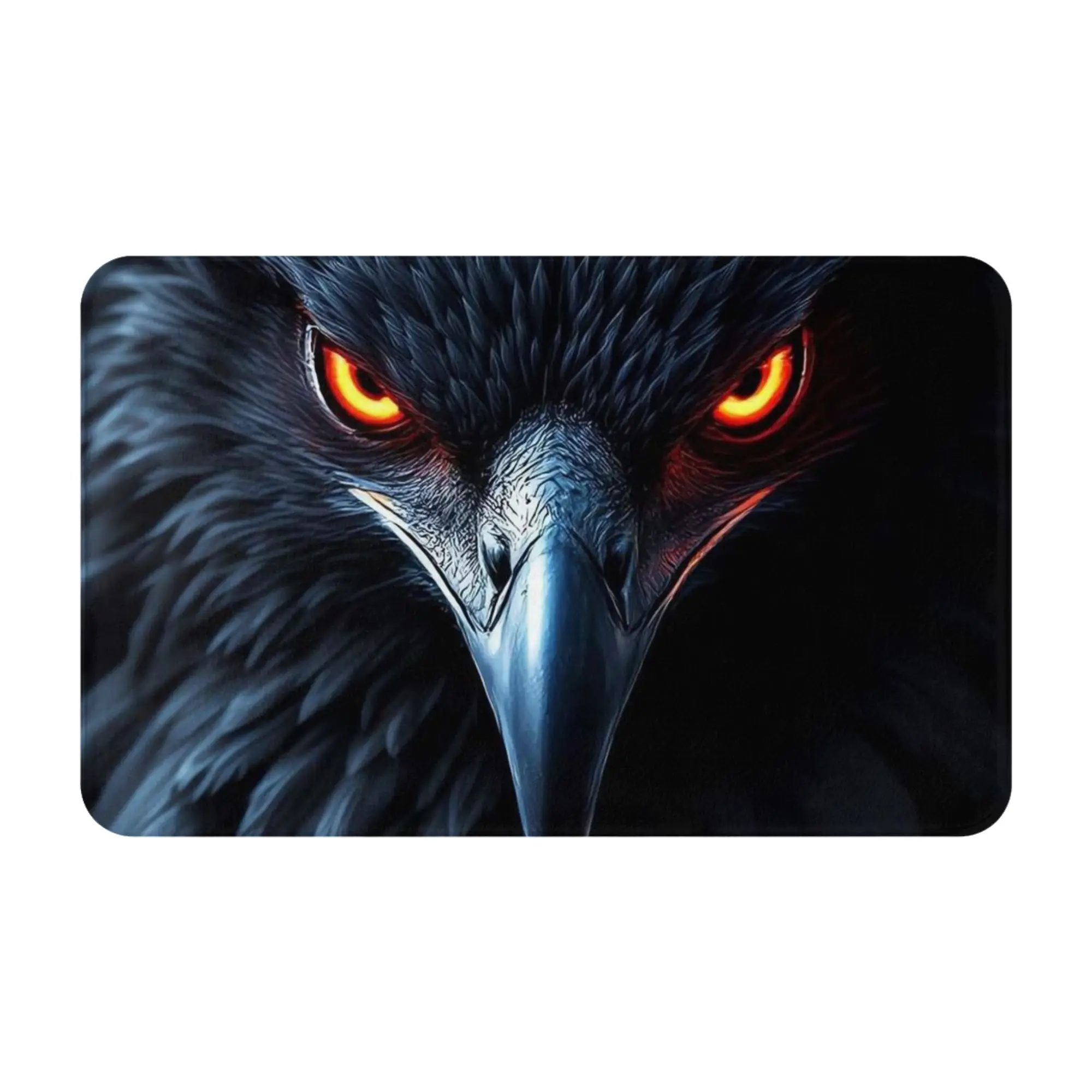 Dark Fierce Raven Bird Graphic Doormat Bedroom Kitchen Mat  Outdoor Home Decor