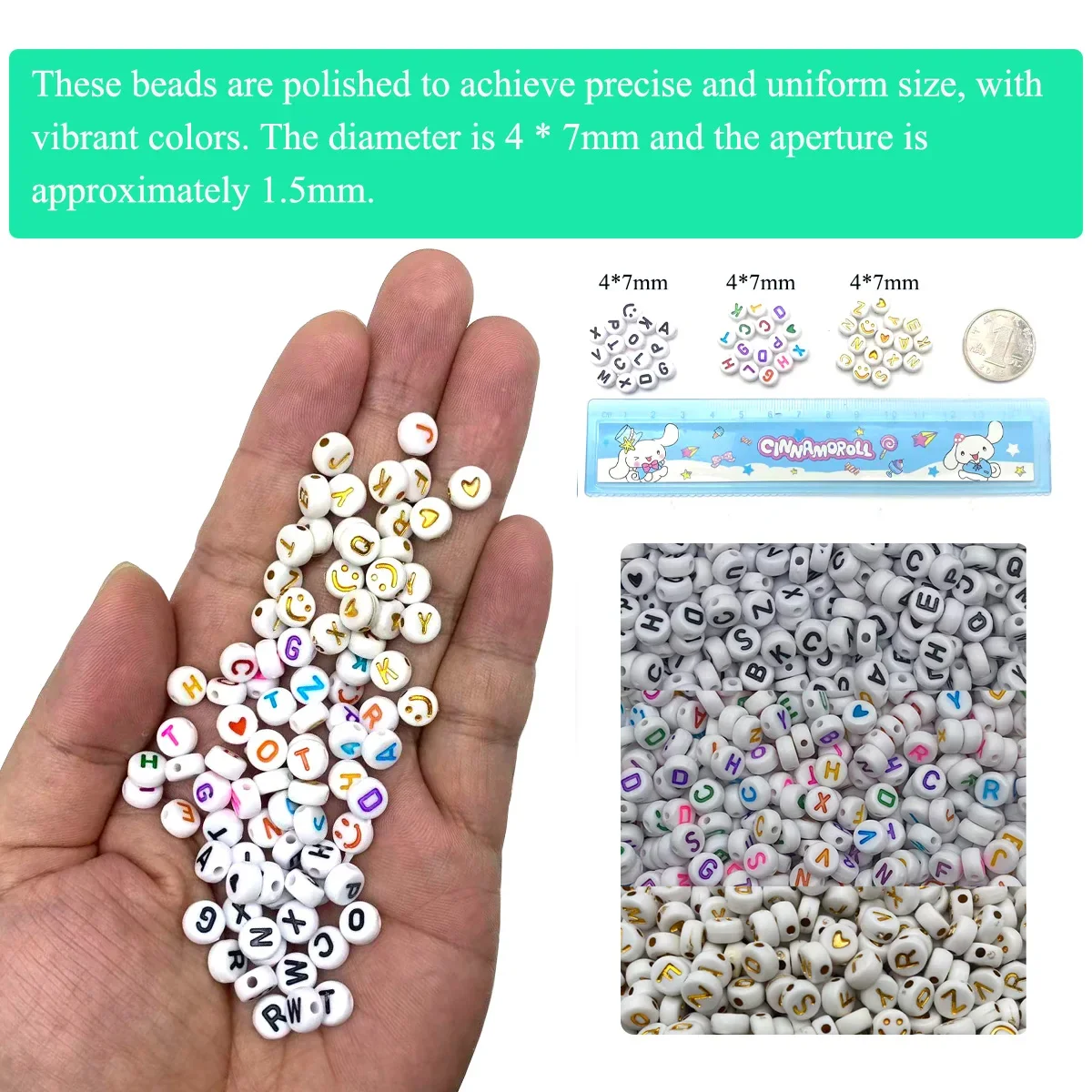 الاكريليك إلكتروني الخرز فضفاض الخرز 4*7 مللي متر 26 الحروف الإنجليزية سحر سوار يدوي الصنع ، قلادة ، سلسلة اليد الخرز