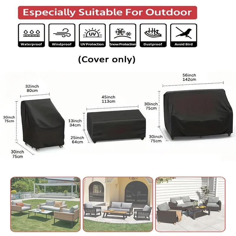 

Комплект из 4 чехлов для садовой мебели, защитные чехлы от пыли для диванов, мебели для патио и балконов