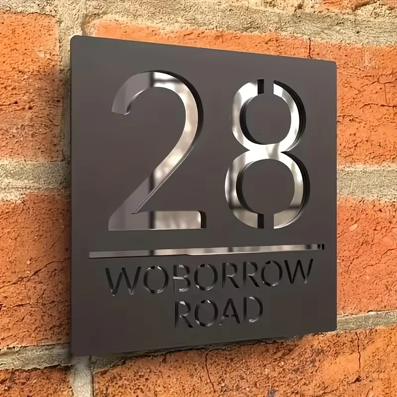 Customized Laser-Cut Acrylic Double-Sided Door Number Plates, Suitable for Outdoor Street Addresses & Home Decoration, Wall-Moun