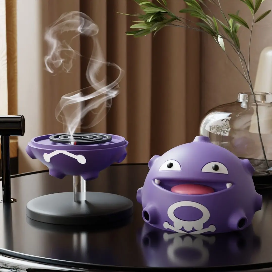 Pokemon Koffing Mosquito Coils Holder Mosquito Coil Tray Clean Anti-Mosquito Koffing Figure Model Doll Collect Toy Birthday Gift