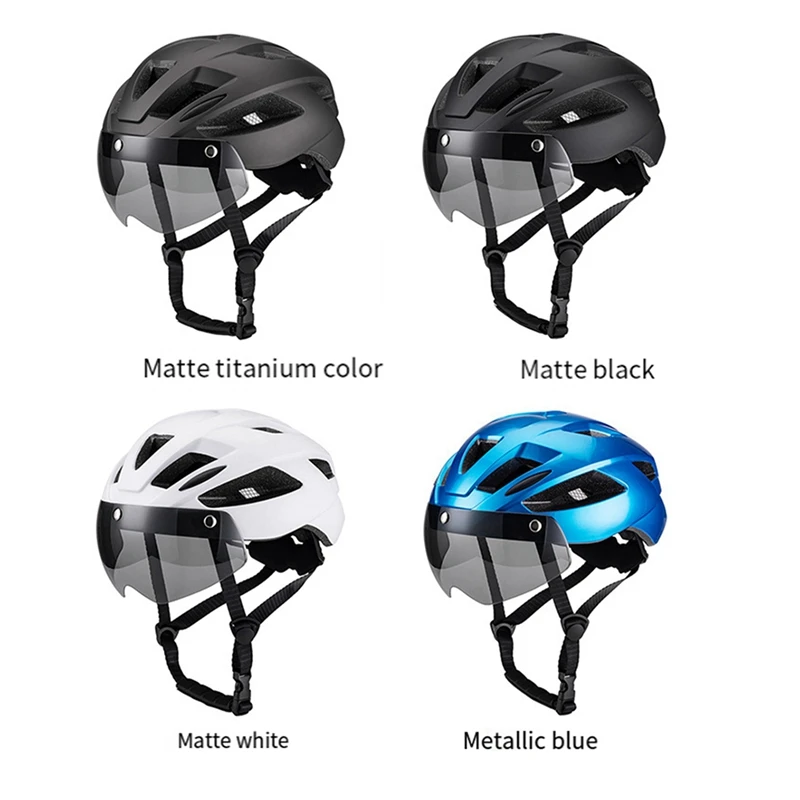 Adult Bike Helmet, Light Microshell, Men Women, Fit Adjustment Suggested With Windscreen Fit57-62Cm For Cycling