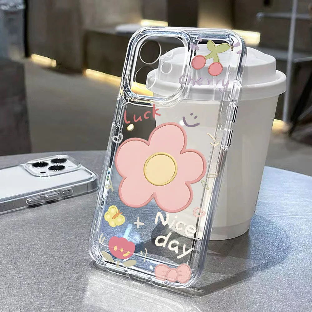 

Cute Flower Soft Silicone Phone Case For Poco X6 X5 M6 X3 Pro Xiaomi Redmi Note 13 12 11 10 9 8 Pro Case 14C 13C Mi 14 13 Cover
