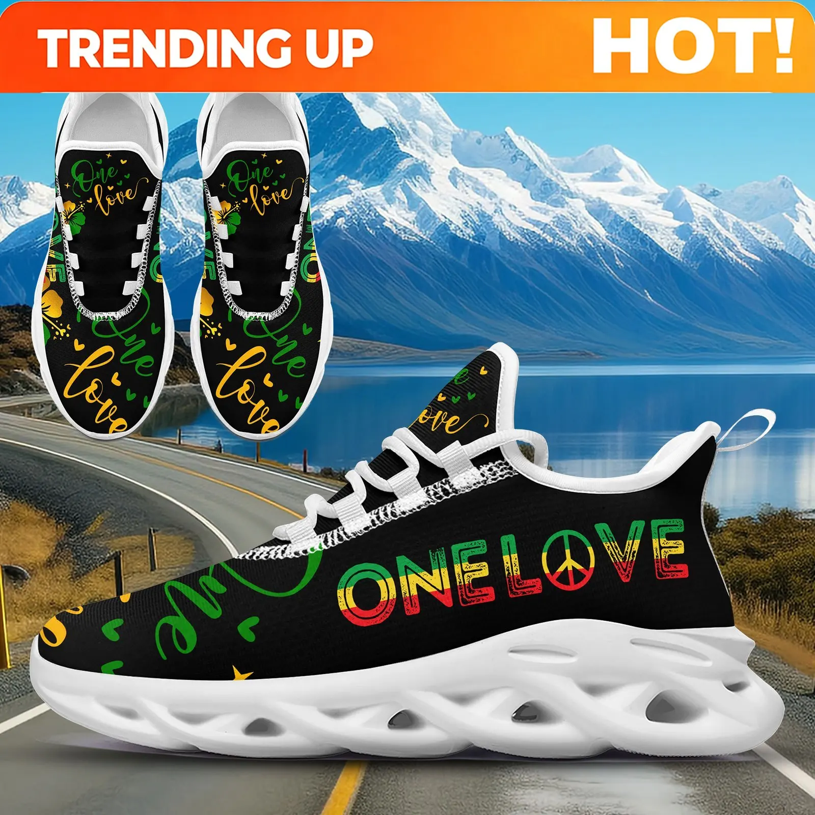 Customization Lightweight Casual Footwear For Women, Featuring A Breathable Design Inspired By Reggae With The Theme