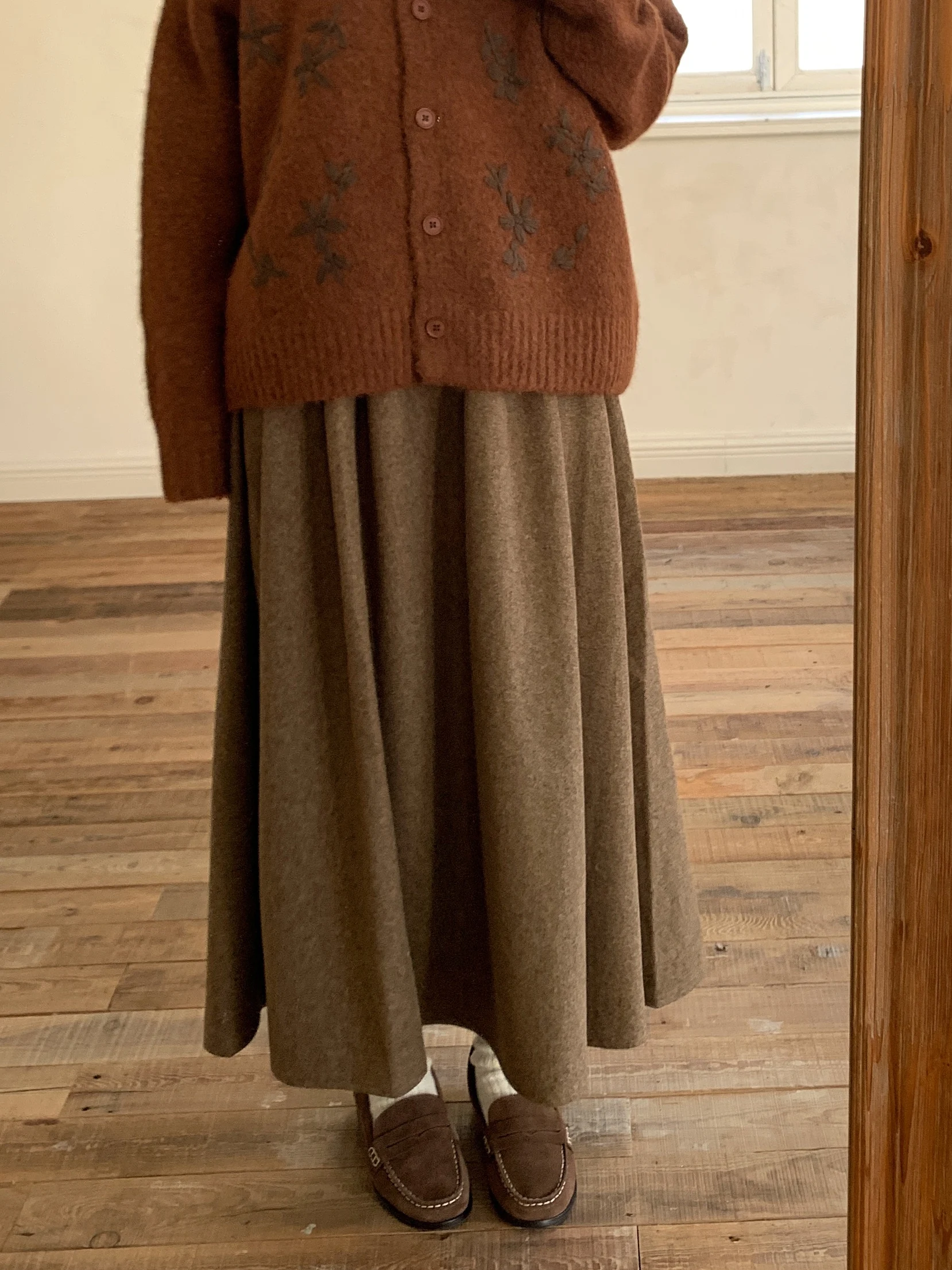 

Юбка А-силуэта с завышенной талией для похудения, из японского полиэстера, немнущаяся, универсальная, простой дизайн