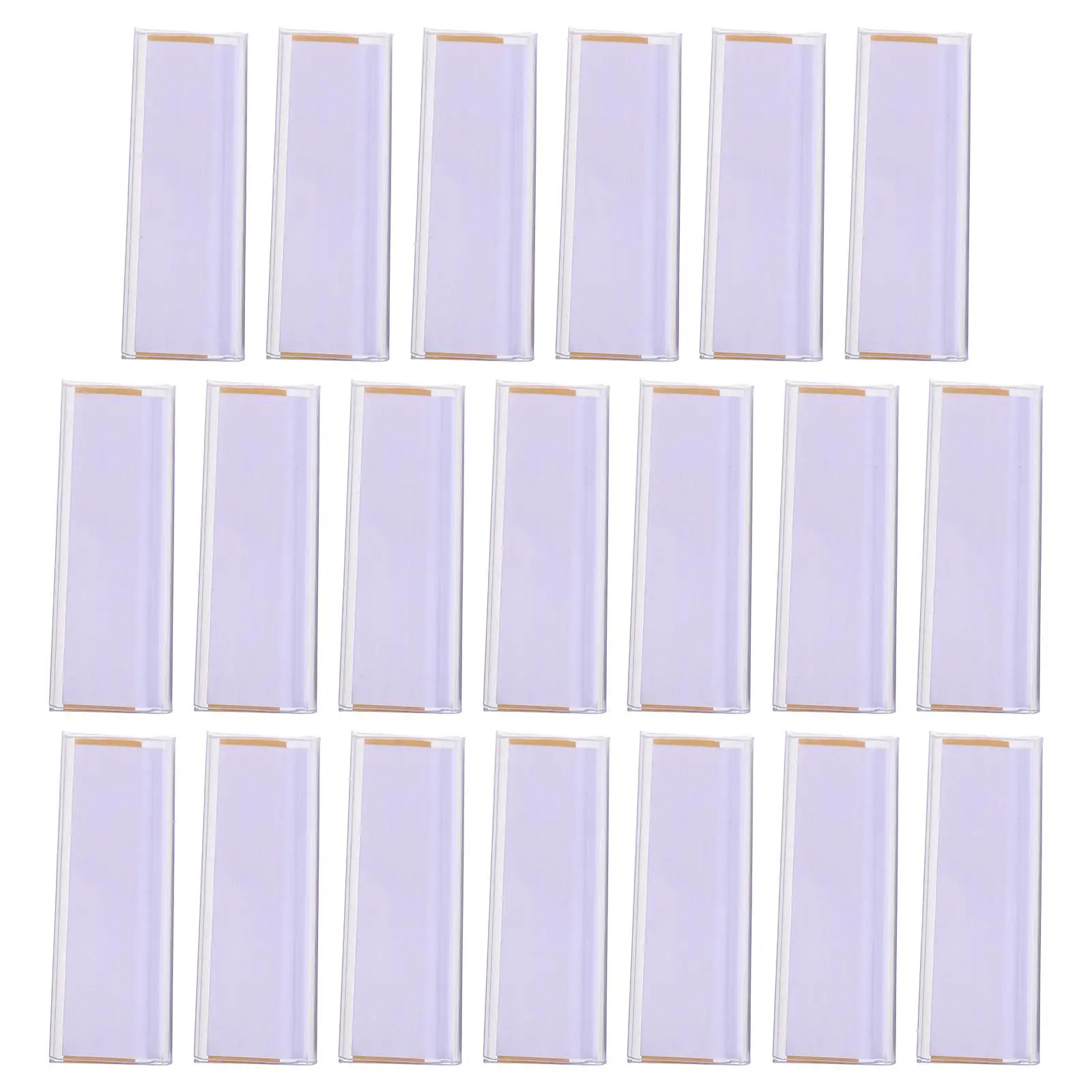 

20 Pcs Transparent Material Identification Cards Labeling Strips Plastic Holders 7 6x2 5cm Office Document Classification Shelf