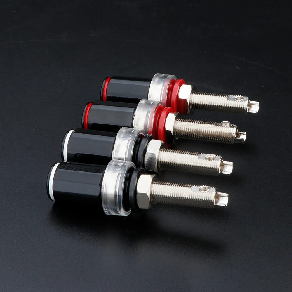 Terminal de haut-parleur Audio à liaison or/Rhodium, pour fiche banane de 4mm, prise de haut-parleur en cuivre à souder gratuite