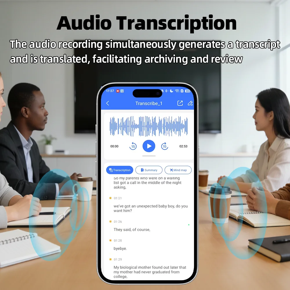 MSAI T30 مترجم AI مسجل صوت 150 لغة ترجمة مكالمة هاتفية آلة تسجيل الصوت الصغيرة تطبيق بلوتوث #5