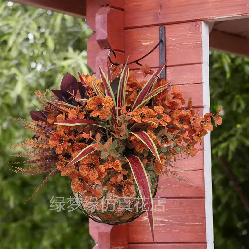 

Autumn Simulation Flowers Thanksgiving Home Decoration Simulation Plants Violet Hanging Basket Decoration