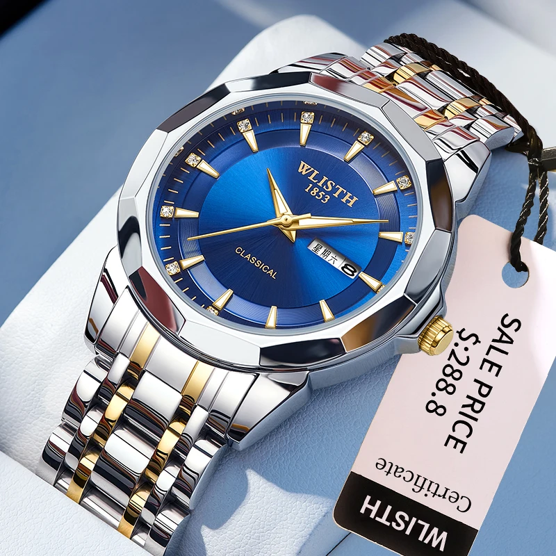 Luxury Men Watch Waterproof Luminous Sports Men Watch Stainless Steel Top Quailty Wristwatch Quartz Clock Business Men's Watches