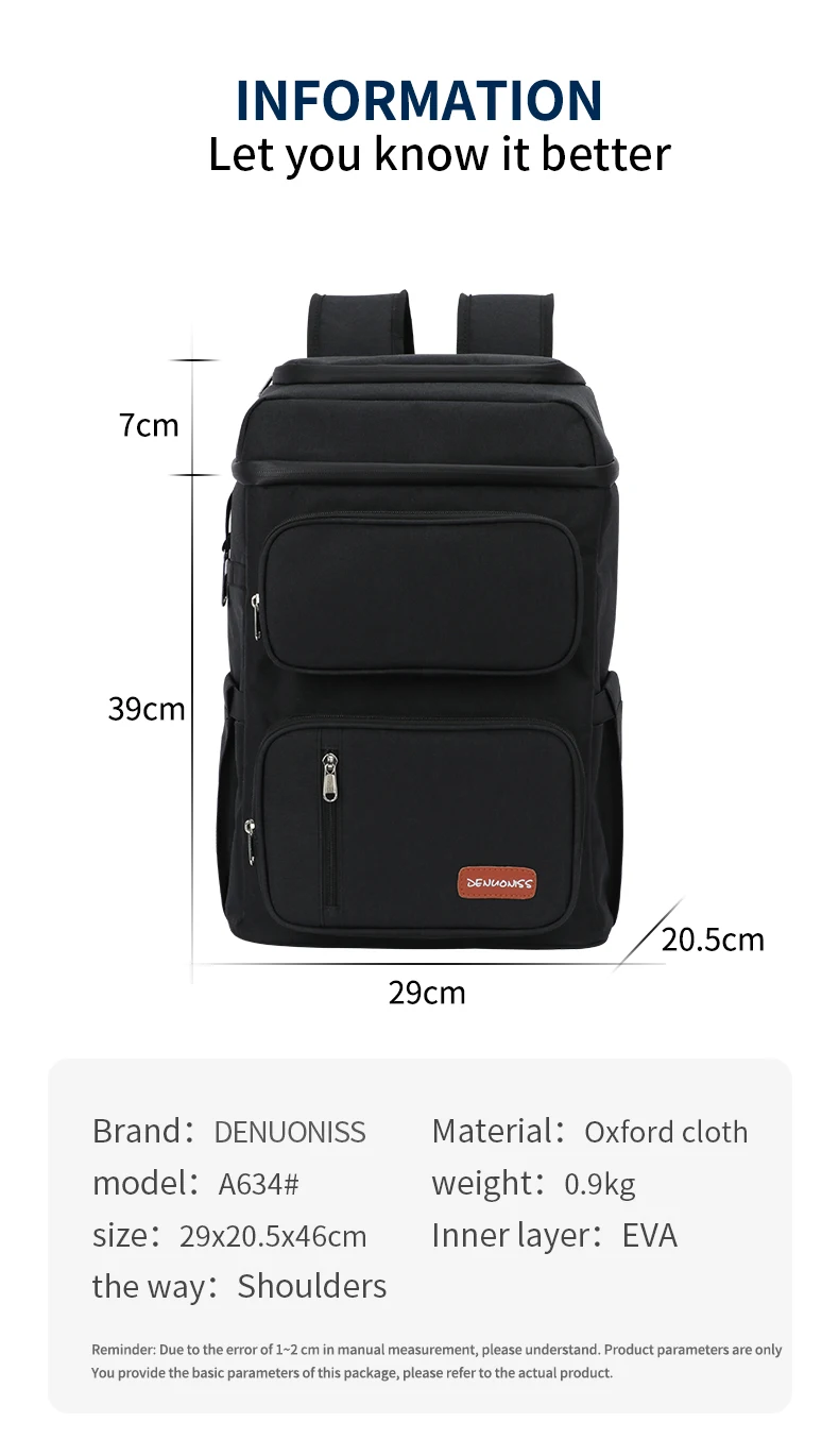 Thermo-Picknick-Kühlrucksack mit großer Kapazität, Outdoor-Camping-Mahlzeit mit Flaschenöffner, 100 % auslaufsichere, isolierte Bierkühltaschen – Detail 3
