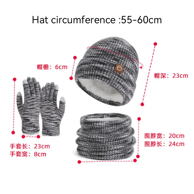 Gorro de punto para mujer, gorro a prueba de frío para invierno, bufanda, conjuntos de guantes, gorro cálido a prueba de viento para exteriores, conjuntos para esquiar y ciclismo