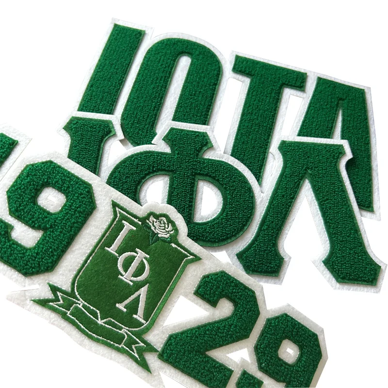 Iota Phi Lambda Sorority Chenille Greek Letter Iota Phi Lambda 1929 Iron on Towel Patch for Sweatshirt and Jacket