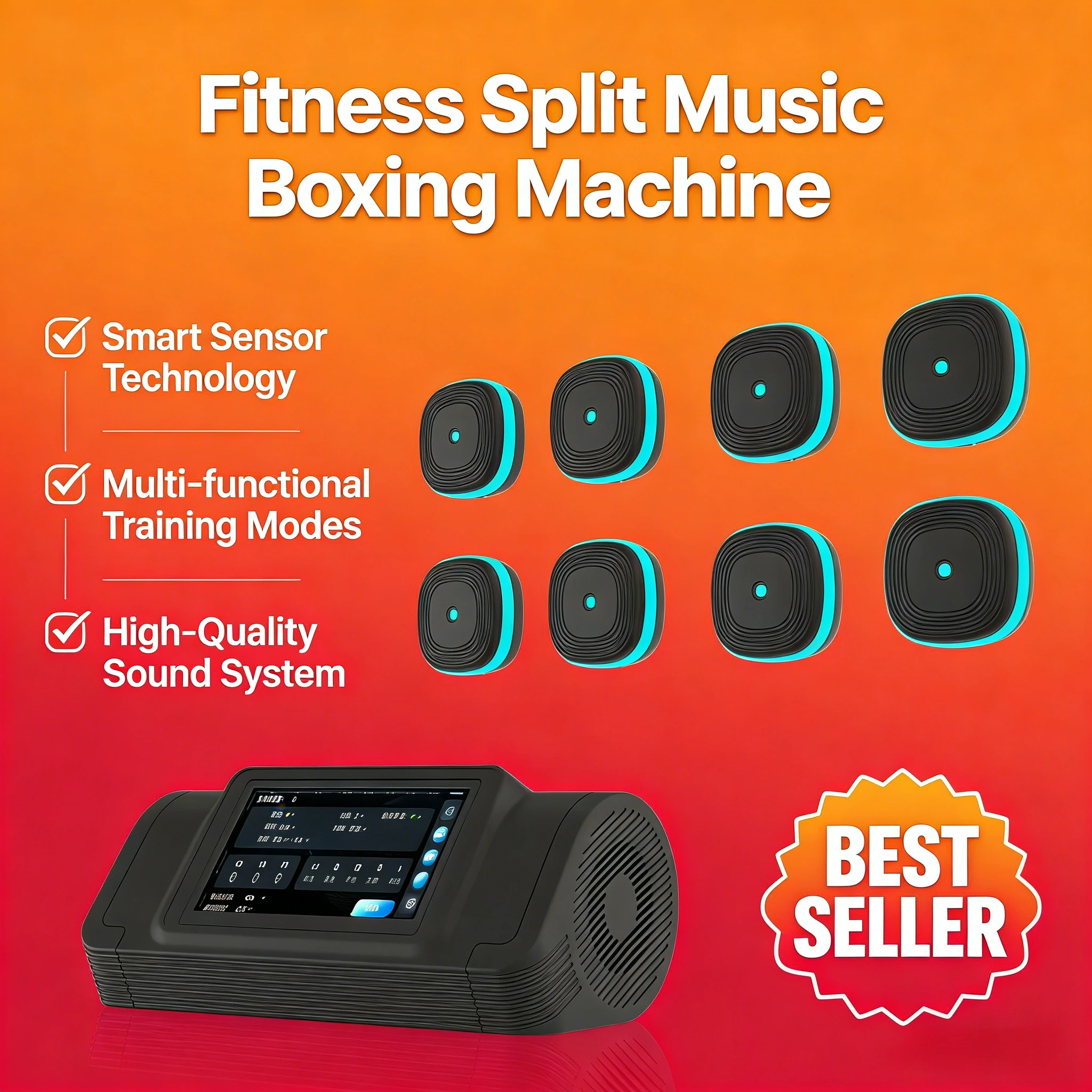 

Музыкальный боксерский тренажер 6-в-8: настенная мишень с Bluetooth для тренировки реакции и ловкости, для дома и спортзала