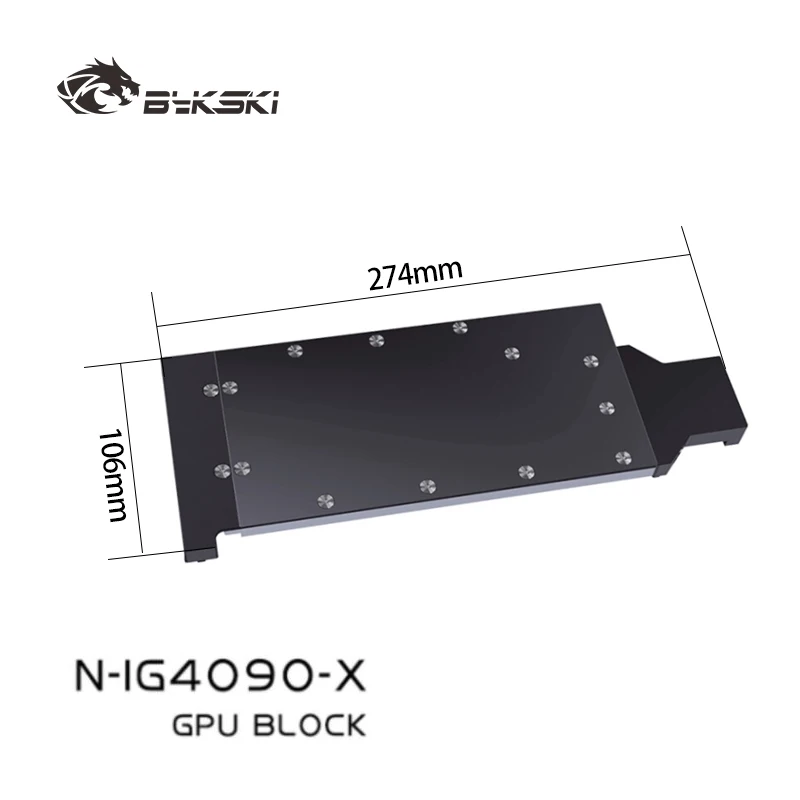 Bykski GPU كتلة المياه لـ iGame GeForce RTX 4090 بطاقة توربينية واحدة / مشعاع تبريد نحاسي RGB AURA N-IG4090-X