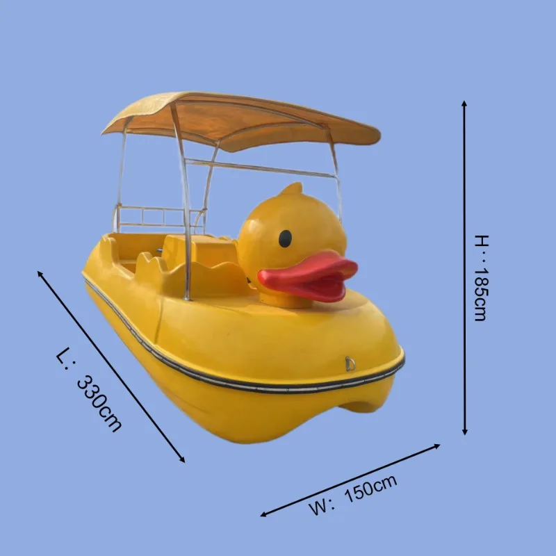 

4-Person Pedal Boat Fiberglass Duck Paddle Leisure Children and Adults Water Entertainment Lake or Sea Sightseeing