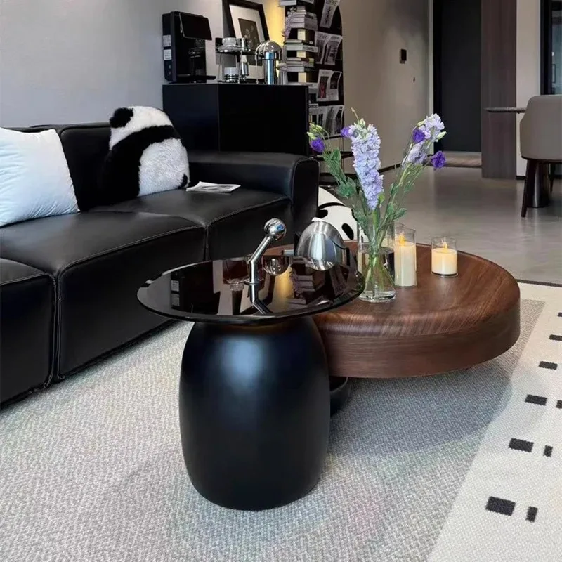 

Wooden Round Side Table Standing Space Saving Designer Center Cheap Side Table Save Space Mesa Auxiliar Living Room Decoration