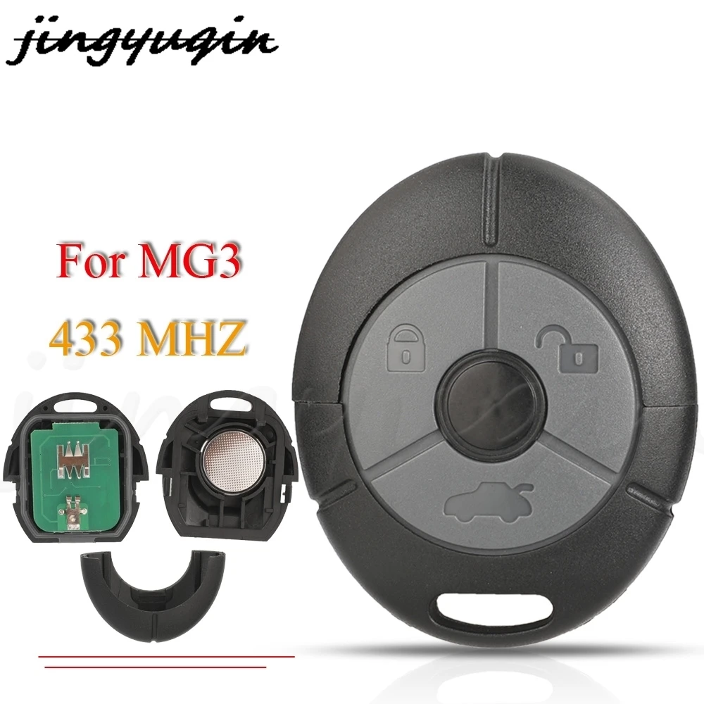 Jingyuqin 3-Tasten-Fernbedienung Autoschlüssel 433MHz für Rover 25 45 MG 3 TF ZR ZS Lifting 2003+ Schlüsselloser Auto-Fernbedienungscontroller