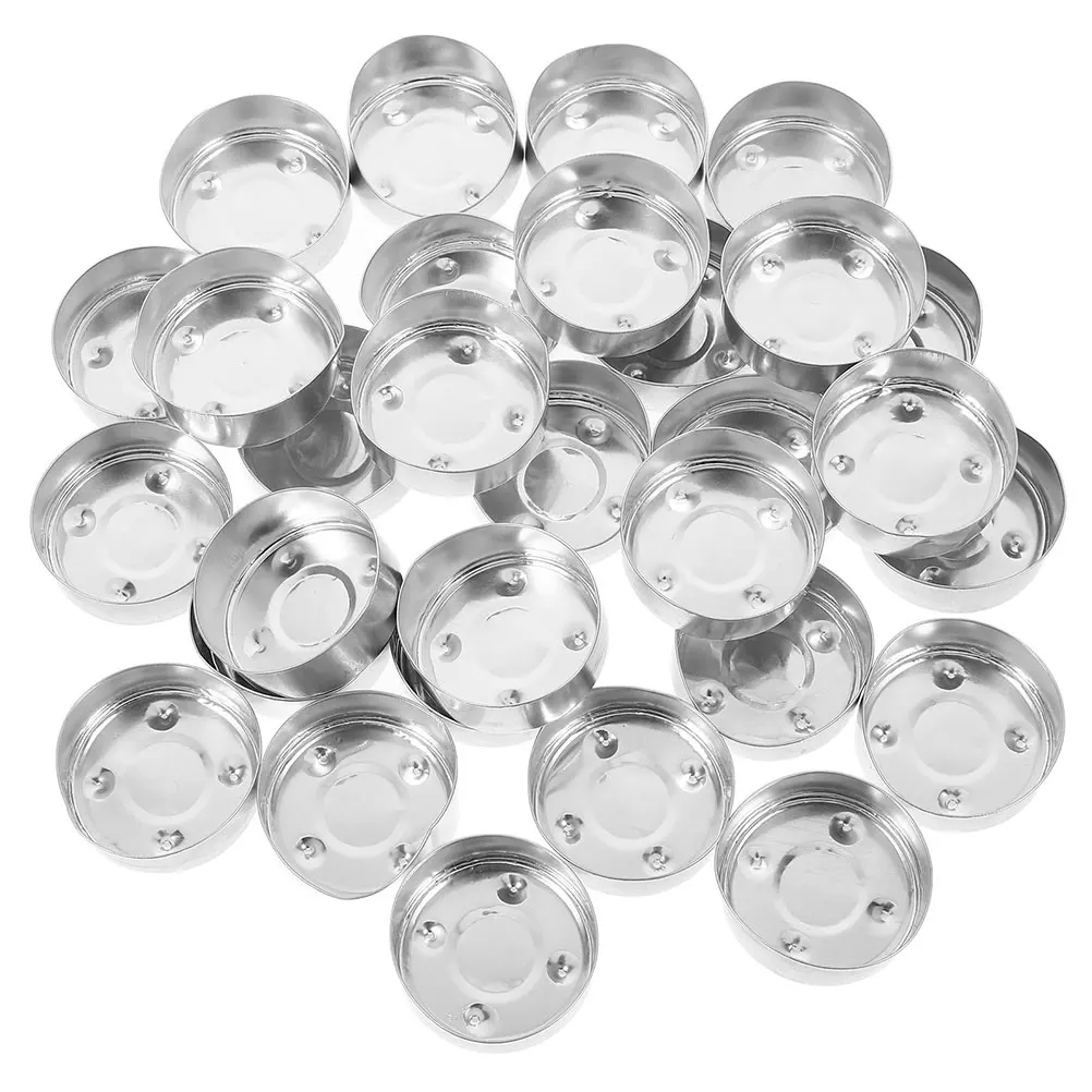 

150 Pcs Tealight Empty Aluminum Box Holders Jars Round Candles Making Wax Container