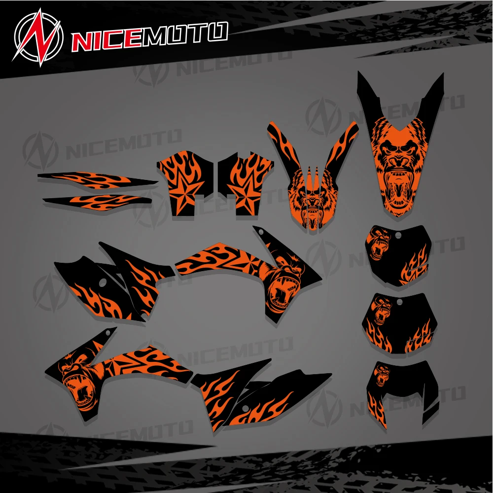 

Motorcycle New Style Team Graphics Background Decal Sticker Kit For KTM 125 200 250 300 350 450 500 XC2011 EXC 2012