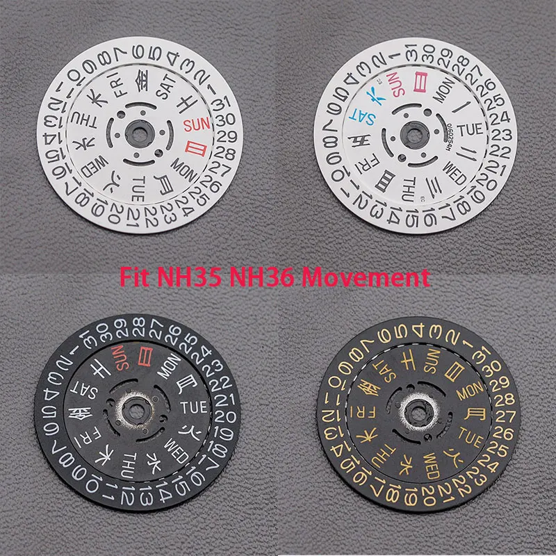 

Japan NH35 NH36 Movement Kanji Dial SKX007 Tuna Watch Movement Date Week Wheel Crown at 3.8/4.1 New Balance Watch Repair Parts