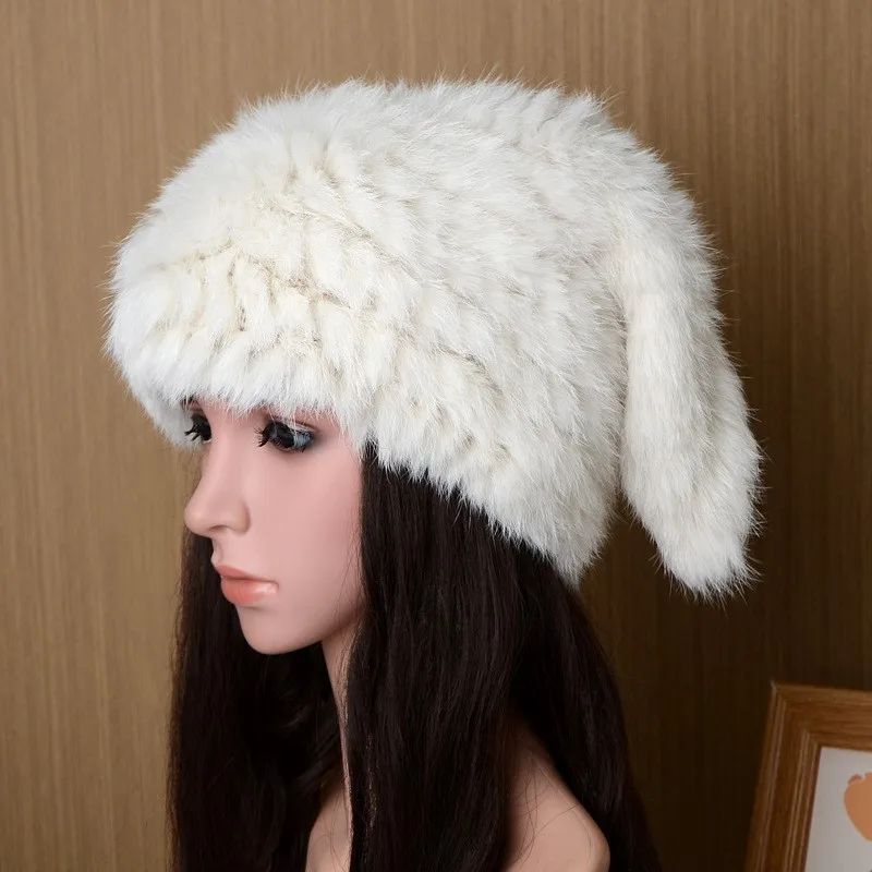 Fashionable new fur woven hat for women ear cover and cute
