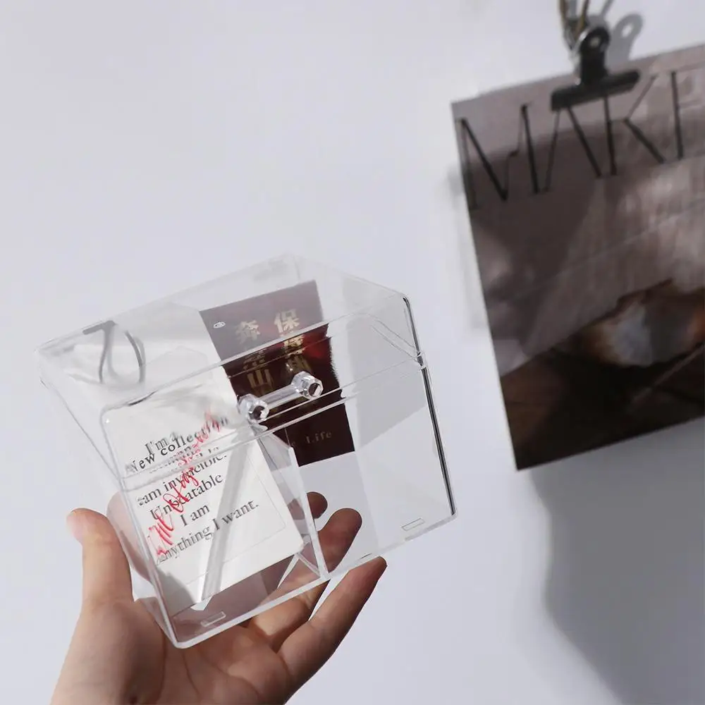 Desktop Organizer Lomo Cards Storage Box Large Capacity Transparent Idol Cards Protector Cards Collection Acrylic Card Organizer