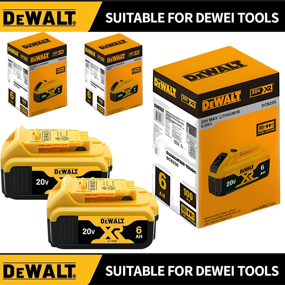 1️☕100% بطارية ديوالت 20 فولت أصلية 5AH 6AH بطارية ليثيوم أيون قابلة للشحن، بطارية بديلة لأداة الطاقة ديوالت DCB200