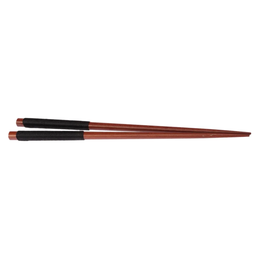 

5Pairs Solid Hardwood Chopsticks Reusable Lightweight Polished Surface Unique Coiling Pattern Anti-Slip Grip Kitchen Dinner