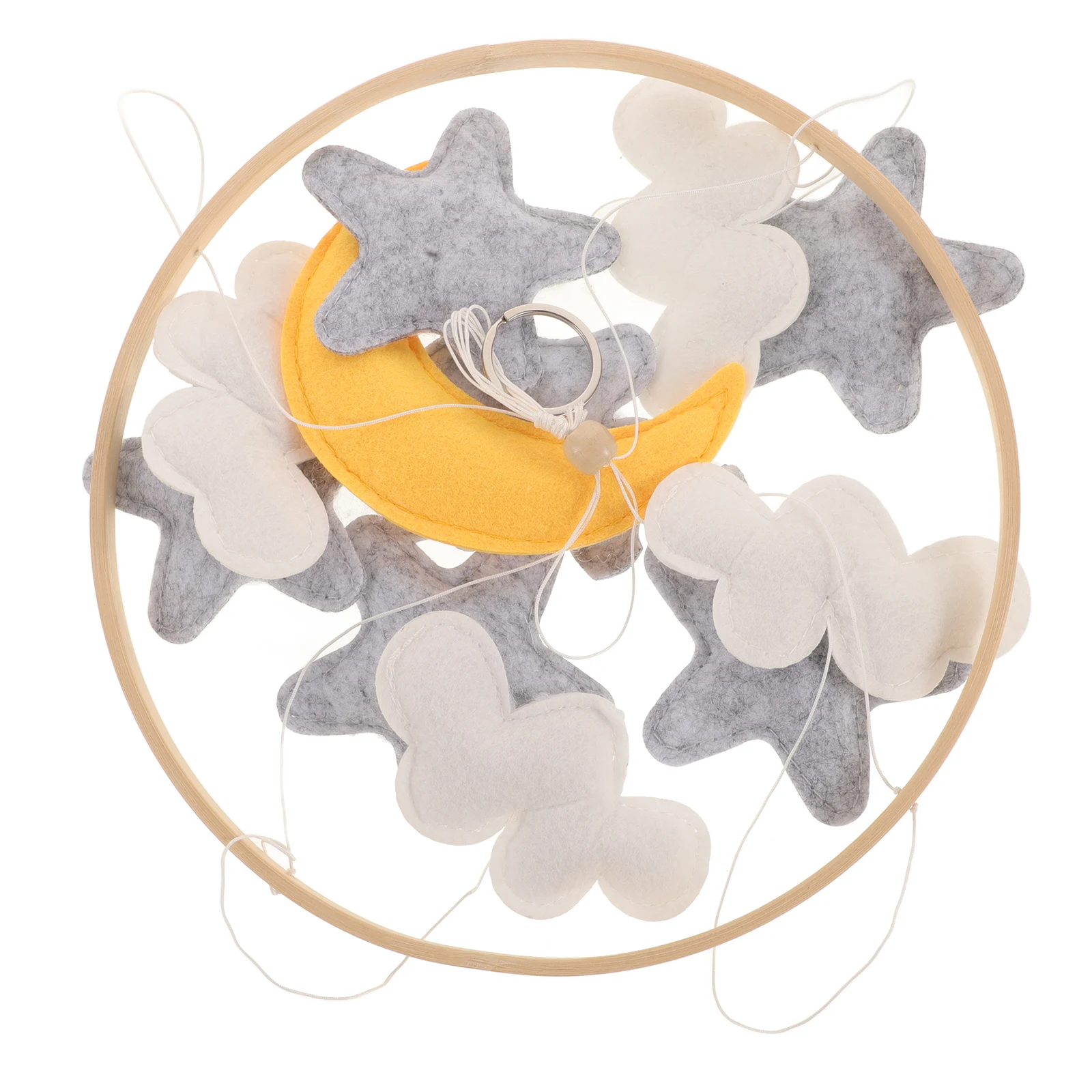 

Baby Crib Felt Ornaments Girl Mobile Bassinet Pendant Hanging Toys Grey Nursery Decor Newborn