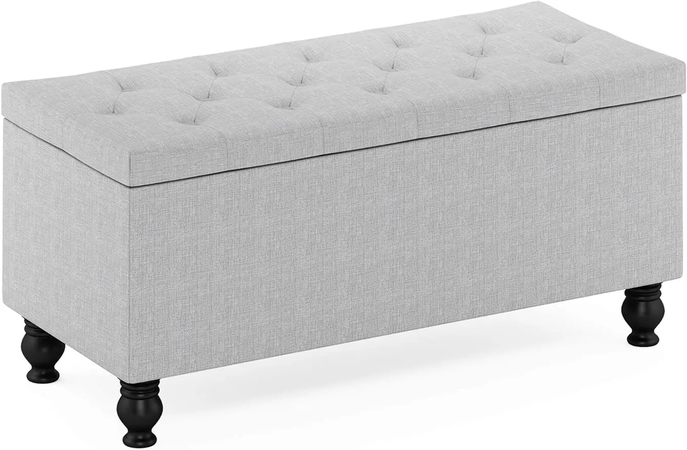 

Laval Button Tufted Storage Ottoman Bench, 42.32 (W) x 18.7 (H) x 18.31 (D) Inches, Glacier head board