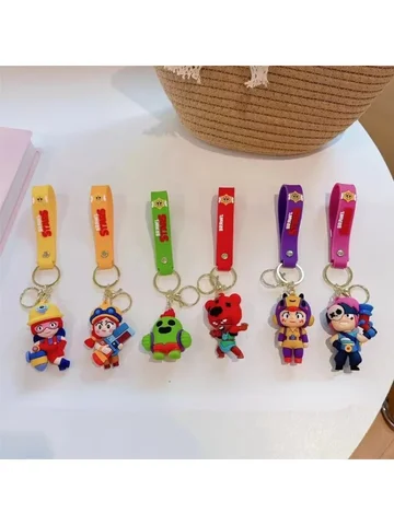 الإبداعية الكرتون شجار ستار دمية المفاتيح قلادة حقيبة اكسسوارات السيارات المفاتيح