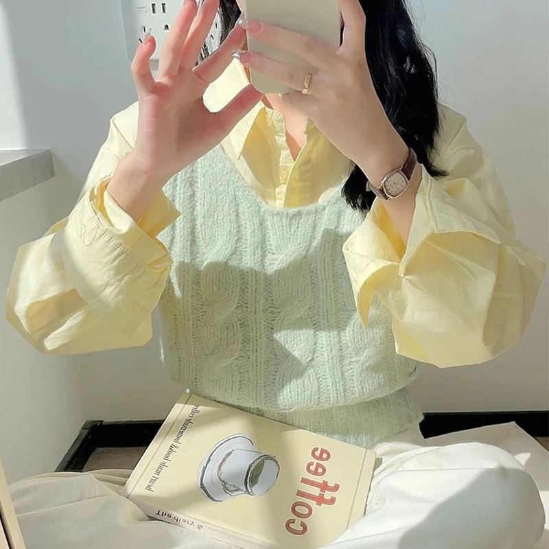 Nieuwe Vrouwen Lange Mouw Effen Kleur Losse Comfortabele Zachte Katoenen Dame Blouses Turndown Vrouwelijke Kraag Shirt Tops Kleding