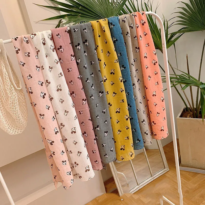 Girls' and children's cotton and linen scarves boys' spring and autumn thin styles baby scarves windproof