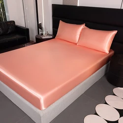 Sábana bajera elástica de satén a la moda, bandas elásticas para sábana de cama de 160x200, cómoda, sin funda de almohada, tamaño personalizado